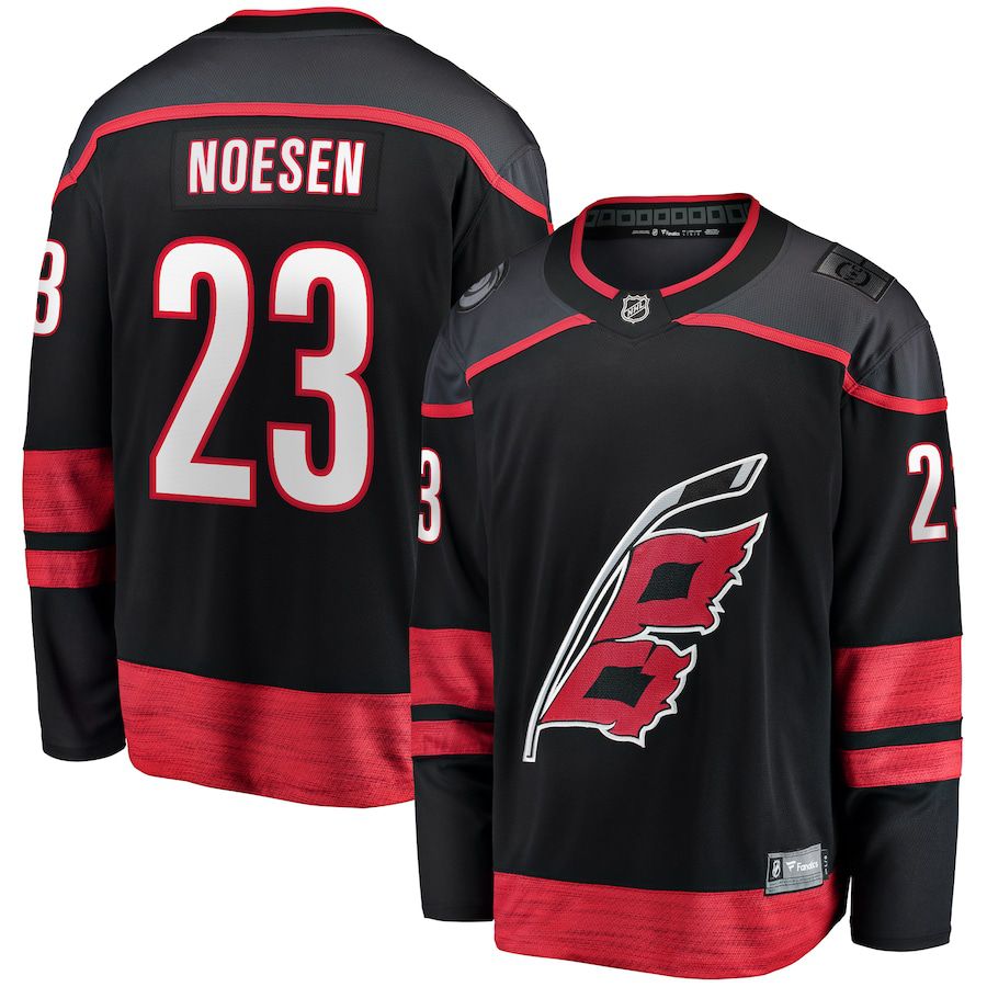 Men Carolina Hurricanes 23 Stefan Noesen Fanatics Branded Black Home Breakaway Player NHL Jersey